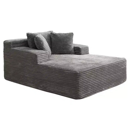 49.2 Oversized Convertible Chaise Lounge Chair Indoor, Corduroy Upholstered Cloud Sofa Couch Cap, No Assembly Required, for Living Room, Bedroom