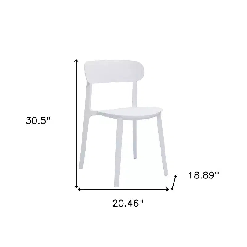 Lot de quatre chaises de salle à manger HomeRoots en plastique blanc ultra-résistant