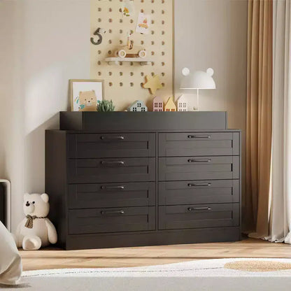 Commode à langer 8 tiroirs – Commode de chambre d'enfant multifonctionnelle avec étagères à langer pour chambre à coucher