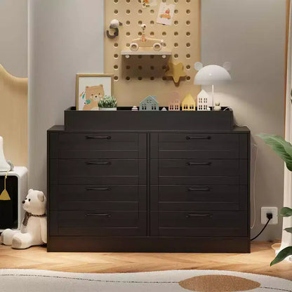 Commode à langer 8 tiroirs – Commode de chambre d'enfant multifonctionnelle avec étagères à langer pour chambre à coucher