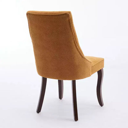 Chaises de salle à manger rembourrées avec pieds en bois, chaises d'appoint en tissu pour salle à manger/cuisine/salon, lot de 2