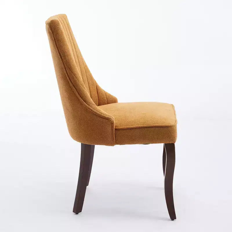 Chaises de salle à manger rembourrées avec pieds en bois, chaises d'appoint en tissu pour salle à manger/cuisine/salon, lot de 2