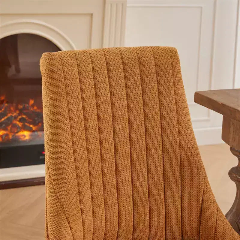 Chaises de salle à manger rembourrées avec pieds en bois, chaises d'appoint en tissu pour salle à manger/cuisine/salon, lot de 2