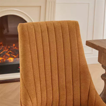 Chaises de salle à manger rembourrées avec pieds en bois, chaises d'appoint en tissu pour salle à manger/cuisine/salon, lot de 2