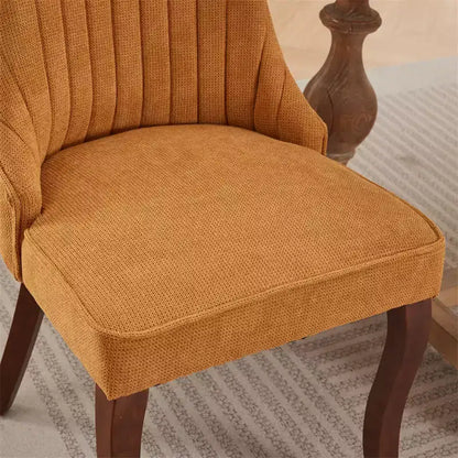 Chaises de salle à manger rembourrées avec pieds en bois, chaises d'appoint en tissu pour salle à manger/cuisine/salon, lot de 2