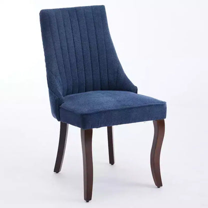 Chaises de salle à manger rembourrées avec pieds en bois, chaises d'appoint en tissu pour salle à manger/cuisine/salon, lot de 2