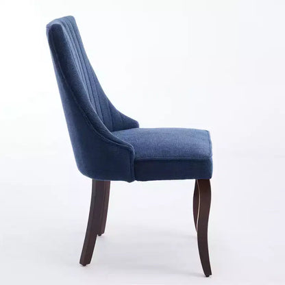 Chaises de salle à manger rembourrées avec pieds en bois, chaises d'appoint en tissu pour salle à manger/cuisine/salon, lot de 2