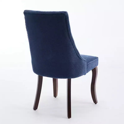 Chaises de salle à manger rembourrées avec pieds en bois, chaises d'appoint en tissu pour salle à manger/cuisine/salon, lot de 2