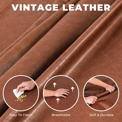Canapé Chesterfield 228 cm en cuir marron de style Mid-Century avec extérieur en bois massif et capitonnage fait main, canapé d'angle rétro en cuir 4 places pour salon