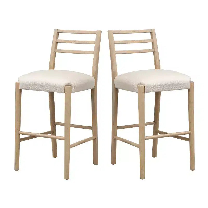 Christopher Knight Home Acosta Tabourets de bar modernes en bois d'hévéa avec dossier en échelle (lot de 2)
