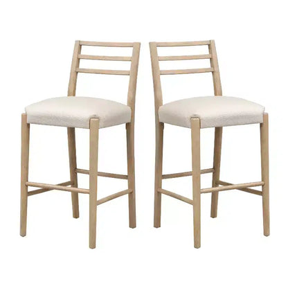 Christopher Knight Home Acosta Tabourets de bar modernes en bois d'hévéa avec dossier en échelle (lot de 2)