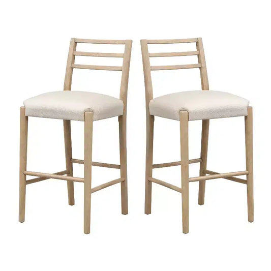 Christopher Knight Home Acosta Tabourets de bar modernes en bois d'hévéa avec dossier en échelle (lot de 2)