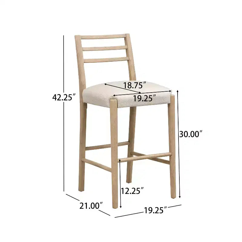 Christopher Knight Home Acosta Tabourets de bar modernes en bois d'hévéa avec dossier en échelle (lot de 2)