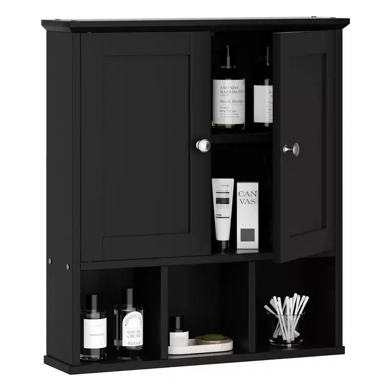 Celebalcony Armoire de Toilette Murale avec 2 Portes et Étagère Ouverte pour un Rangement Organisé