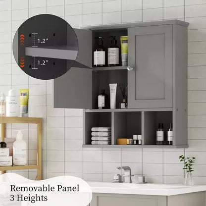 Celebalcony Armoire de Toilette Murale avec 2 Portes et Étagère Ouverte pour un Rangement Organisé