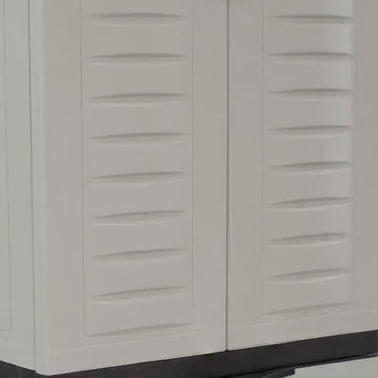 HomeRoots 23 Meuble d'appoint noir et gris en plastique avec quatre portes et un tiroir