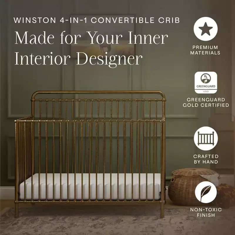 Lit de bébé convertible 4-en-1 en métal Winston Namesake