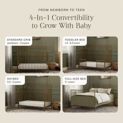 Lit de bébé convertible 4-en-1 en métal Winston Namesake