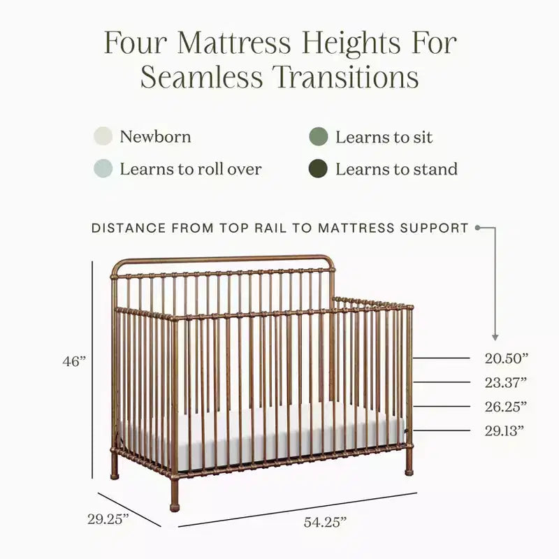 Lit de bébé convertible 4-en-1 en métal Winston Namesake