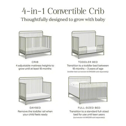 Lit de bébé convertible 4-en-1 en métal Winston Namesake