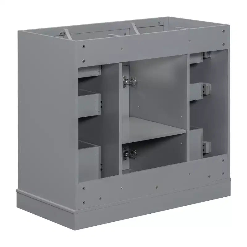 Meuble de salle de bain, meuble sous vasque de 91 cm avec 6 tiroirs, étagère réglable, meuble sous vasque sur pied