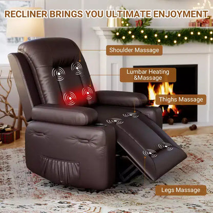 Fauteuil inclinable électrique en cuir PU de 41,7 po, inclinable réglable, canapé simple ergonomique, pour salon