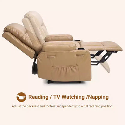 Fauteuil inclinable électrique en cuir PU de 41,7 po, inclinable réglable, canapé simple ergonomique, pour salon