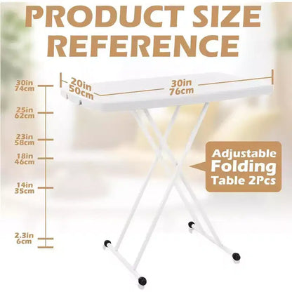 Table carrée simple de chevet, tables pliables personnelles en plastique, table à manger rectangulaire réglable, pour les fêtes, les repas, les événements, les pique-niques en intérieur