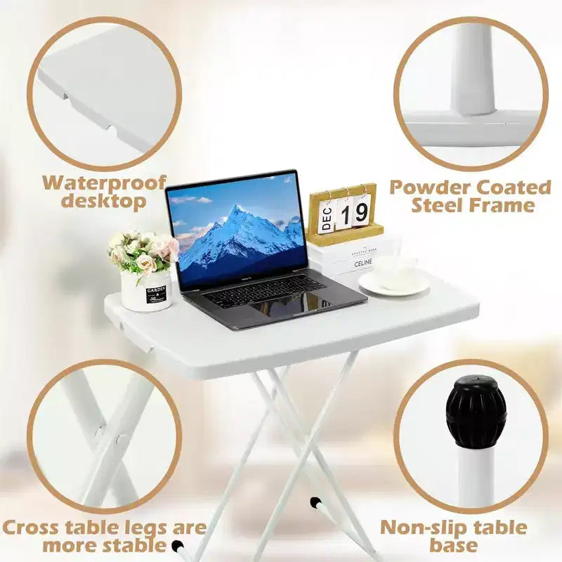 Table carrée simple de chevet, tables pliables personnelles en plastique, table à manger rectangulaire réglable, pour les fêtes, les repas, les événements, les pique-niques en intérieur