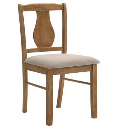 GDFStudio Munro Ensemble de salle à manger 5 pièces en tissu et hévéa avec chaises rembourrées