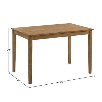 GDFStudio Munro Ensemble de salle à manger 5 pièces en tissu et hévéa avec chaises rembourrées
