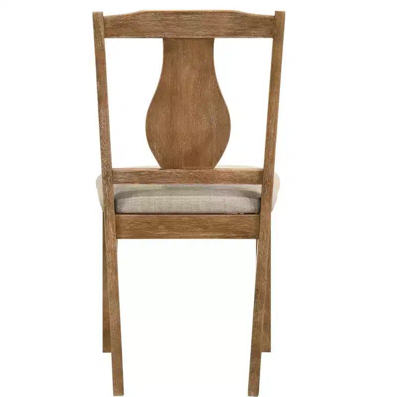 GDFStudio Munro Ensemble de salle à manger 5 pièces en tissu et hévéa avec chaises rembourrées
