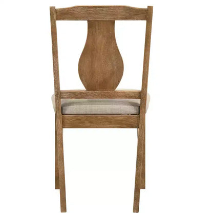 GDFStudio Munro Ensemble de salle à manger 5 pièces en tissu et hévéa avec chaises rembourrées