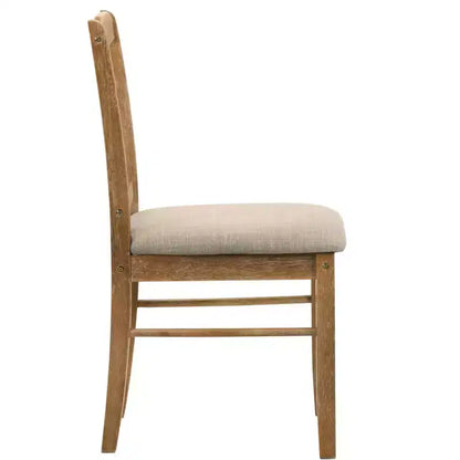 GDFStudio Munro Ensemble de salle à manger 5 pièces en tissu et hévéa avec chaises rembourrées