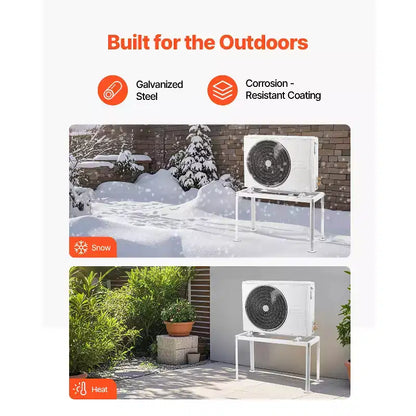 Support de sol VEVOR pour mini-split, support réglable anti-vibration pour climatiseur sans conduit et pompe à chaleur de 9000-36000 BTU, blanc