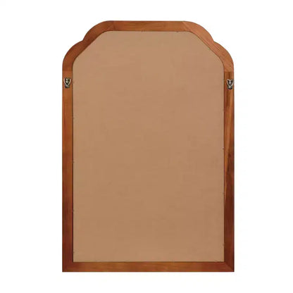 Miroir Décoratif Mural PexFix 24 x 36 à Coins Arrondis avec Cadre en Bois Massif, Style Ferme Moderne, Pour Chambre, Salle de Bain, Salon, Entrée, Marron