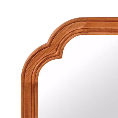 Miroir Décoratif Mural PexFix 24 x 36 à Coins Arrondis avec Cadre en Bois Massif, Style Ferme Moderne, Pour Chambre, Salle de Bain, Salon, Entrée, Marron