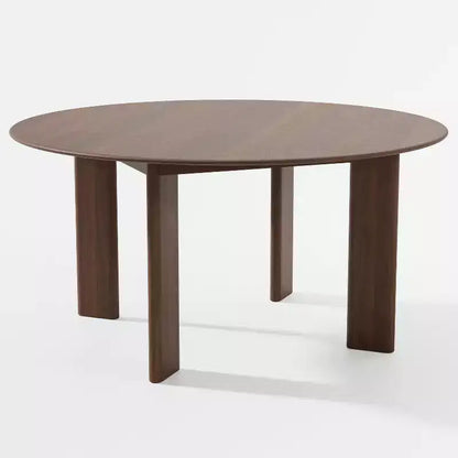 PexFix 59 Table de salle à manger ronde moderne pour 6-8 personnes avec plateau en bois dense et base stable Table de salle à manger en bois pour cuisine et salle à manger Noyer