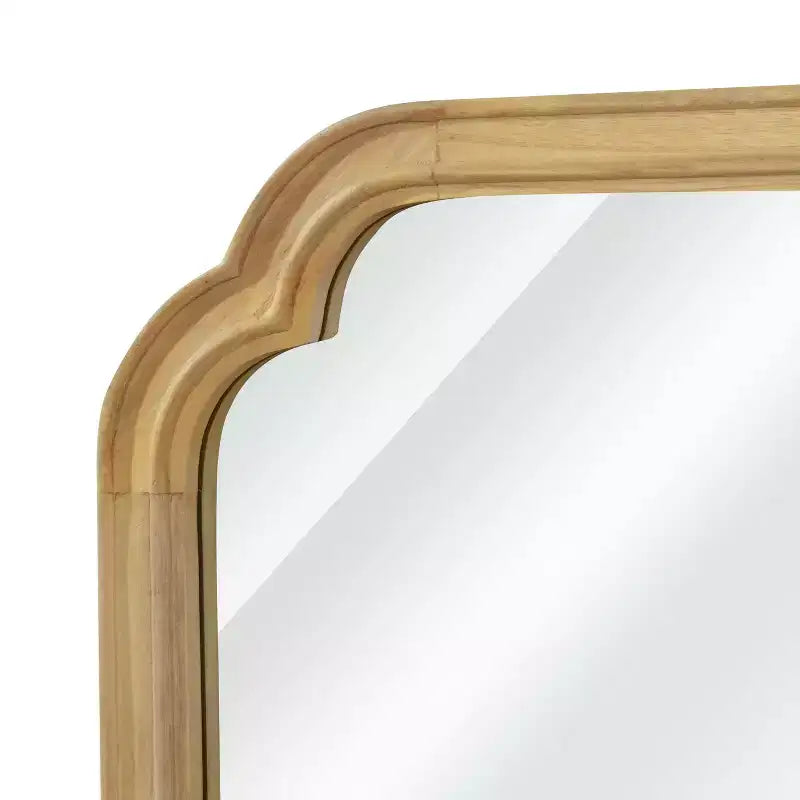 PexFix 24 x 36 Miroir décoratif à cadre en bois massif avec coins arrondis, style ferme moderne, pour chambre, salle de bain, salon, entrée, naturel