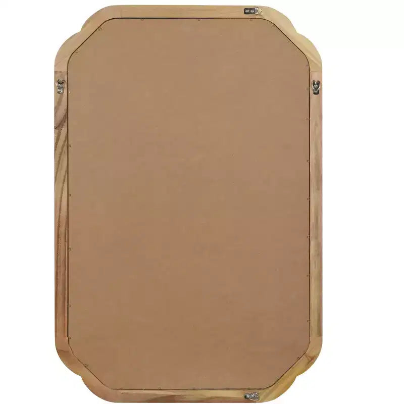 PexFix 24 x 36 Miroir décoratif à cadre en bois massif avec coins arrondis, style ferme moderne, pour chambre, salle de bain, salon, entrée, naturel