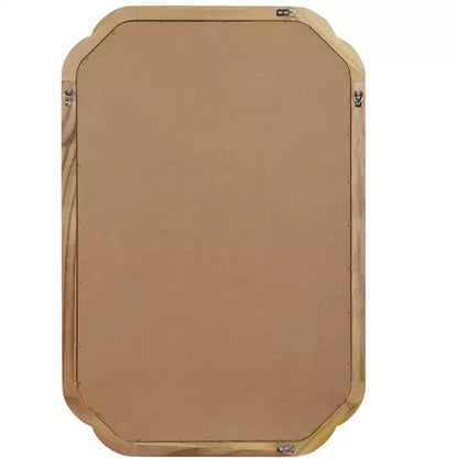 PexFix 24 x 36 Miroir décoratif à cadre en bois massif avec coins arrondis, style ferme moderne, pour chambre, salle de bain, salon, entrée, naturel