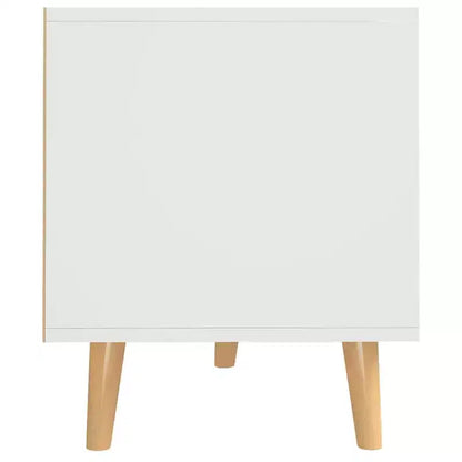 vidaXL Meuble TV Blanc et chêne Sonoma Bois d'ingénierie Meuble TV moyen