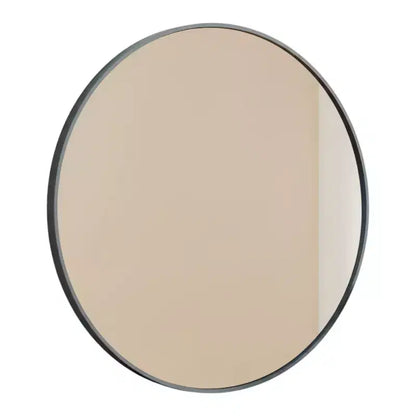 HomeRoots 20 Black Metal Round Framed Bathroom Vanity Mirror