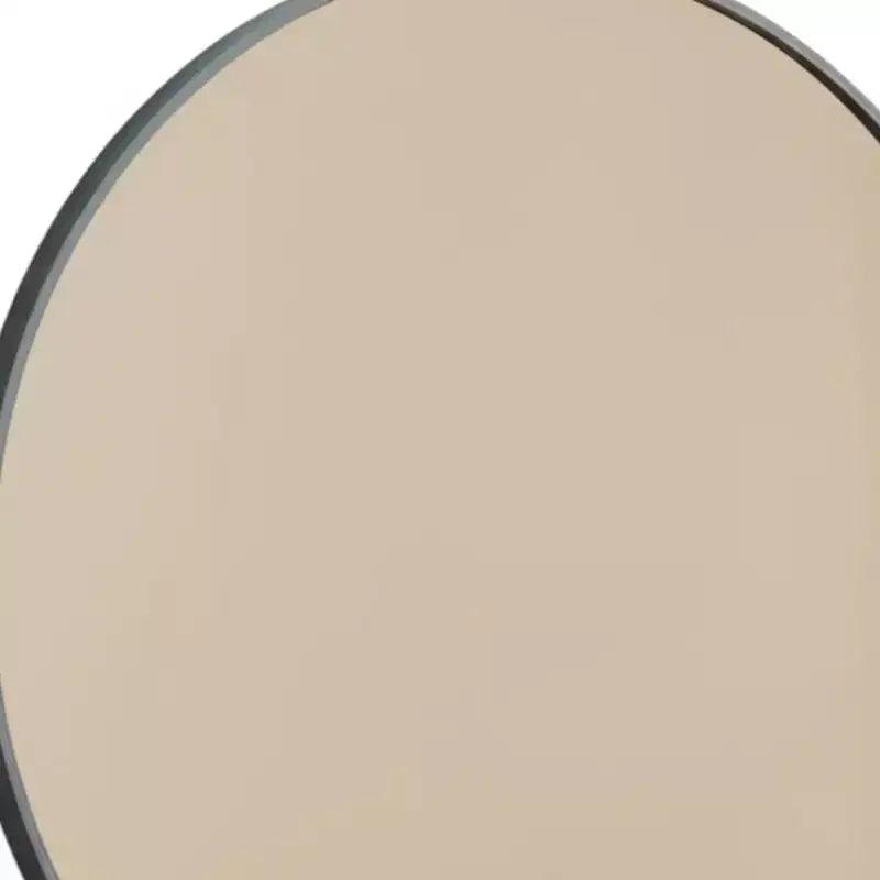 Miroir de vanité de salle de bain HomeRoots 20, encadré rond en métal noir