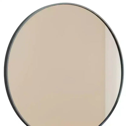 Miroir de vanité de salle de bain HomeRoots 20, encadré rond en métal noir
