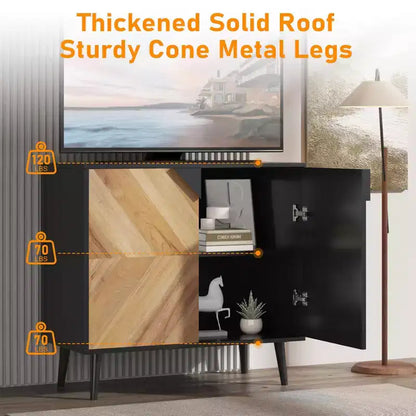 Meuble de Rangement en Bois, Buffet Autonome avec Rangement, Meubles d'Appoint pour Salon, Salle à Manger,