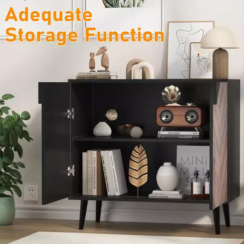 Meuble de Rangement en Bois, Buffet Autonome avec Rangement, Meubles d'Appoint pour Salon, Salle à Manger,