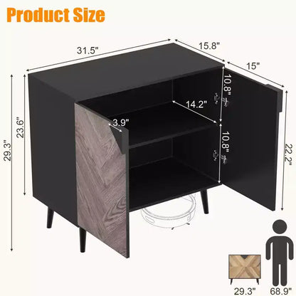 Meuble de Rangement en Bois, Buffet Autonome avec Rangement, Meubles d'Appoint pour Salon, Salle à Manger,