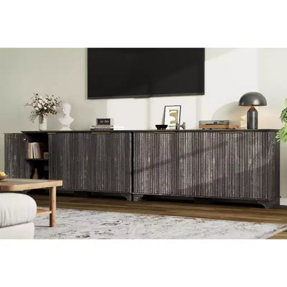 Buffet en bois à 4 portes et étagères réglables, pour cuisines, salles à manger,