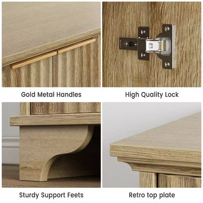 Buffet en bois à 4 portes et étagères réglables, pour cuisines, salles à manger,